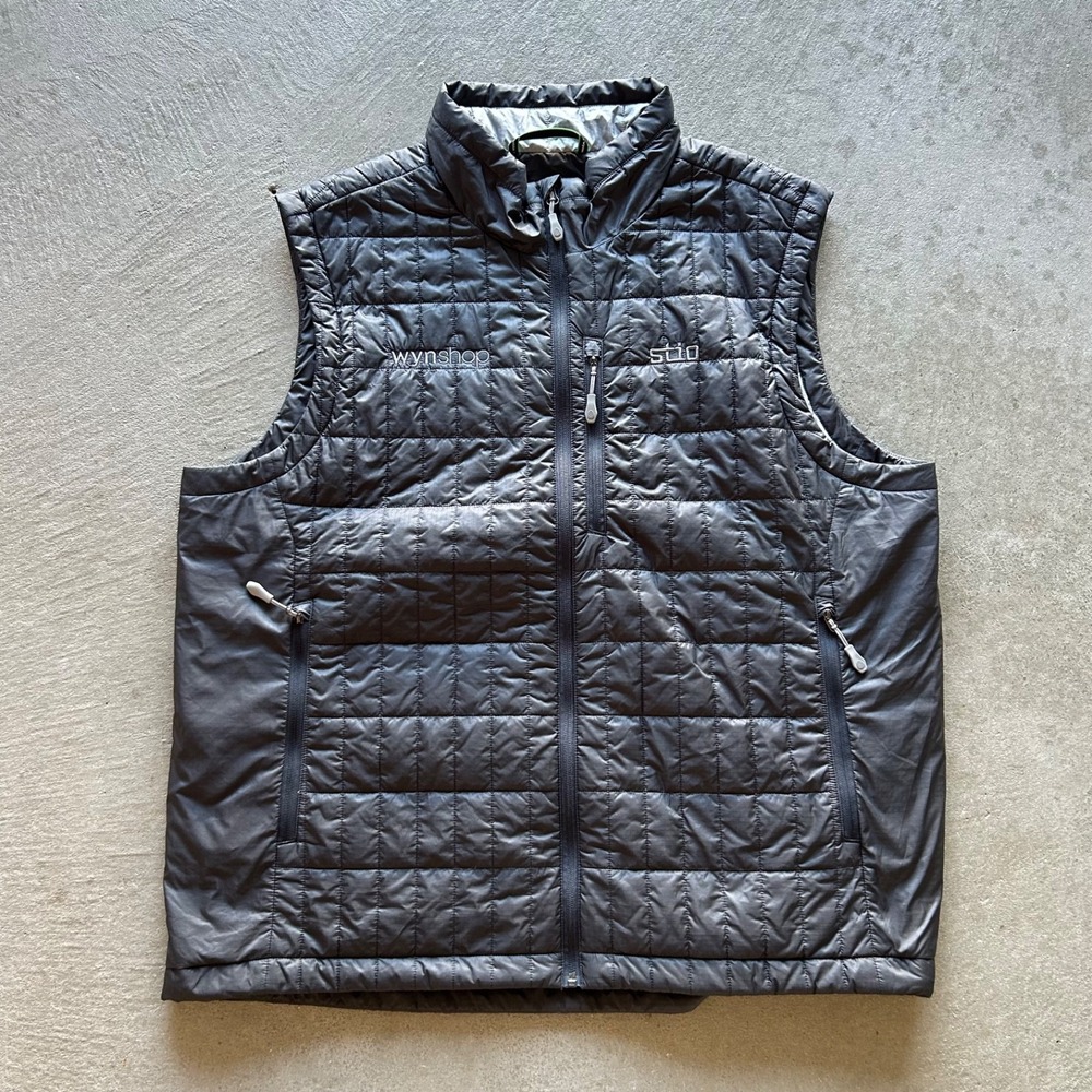 Stio Azura Insulated Vest Mens XXL Gray PrimaLoft Gold Puffer Body Warmer Hiking